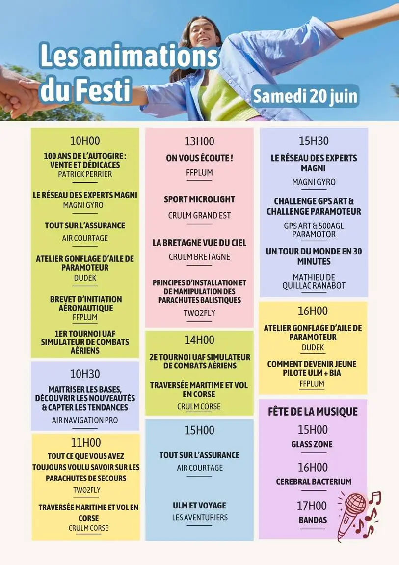 Les animations du samedi 20 juin